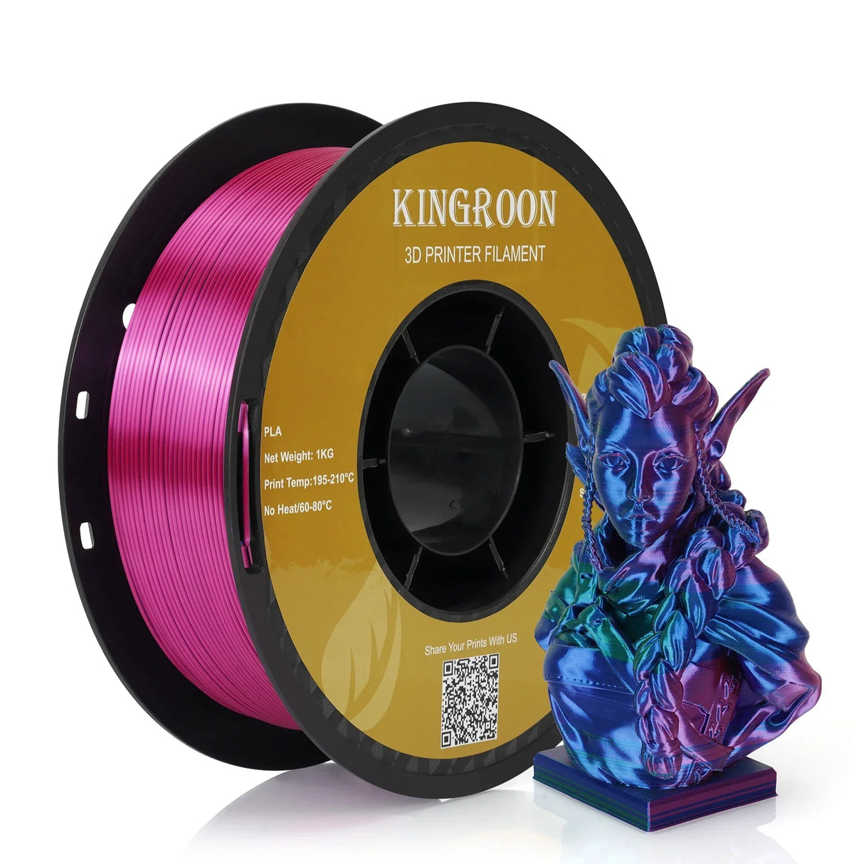 Newest 1KG Tricolor Silk PLA Filament 3D Printer