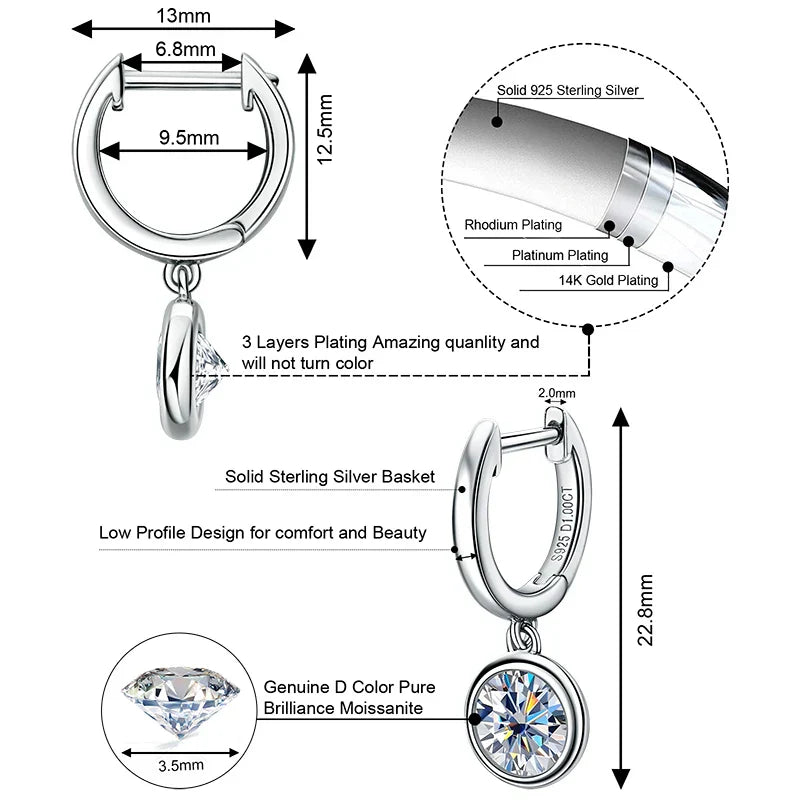 Anziw 2023 Trend Women's Gold Hoop Earrings Genuine