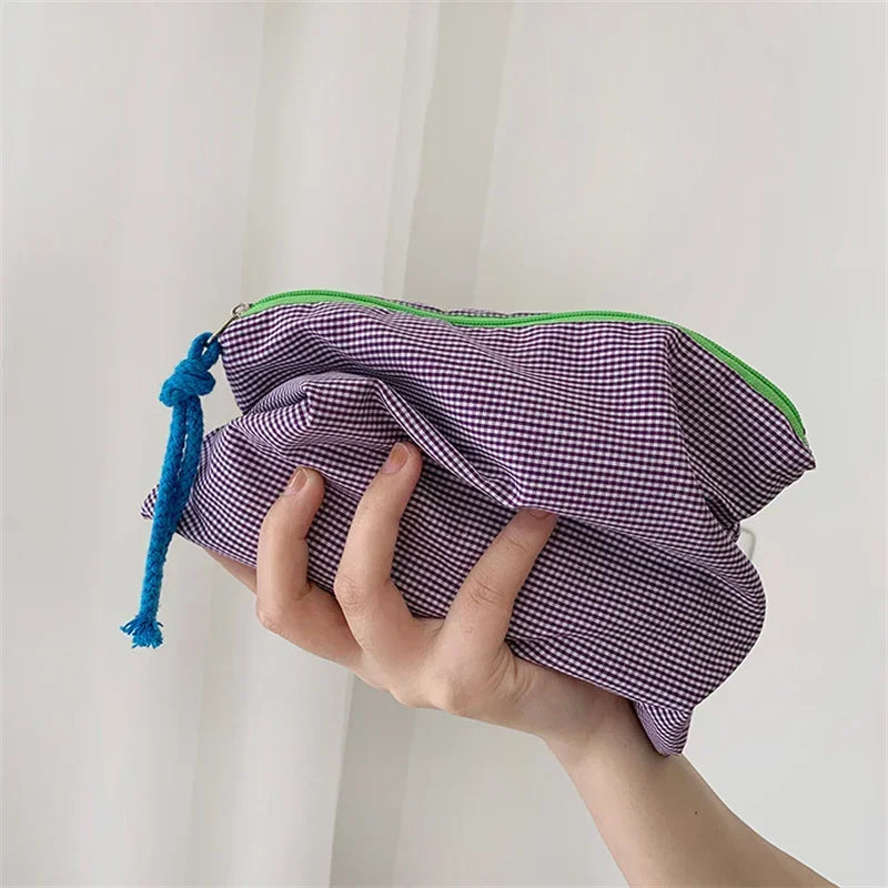 1PCS Puffy Quilted Makeup Bag Large Capacity Travel