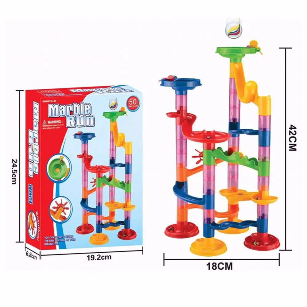 50pcs Marble Run Race Track Building Blocks Kids