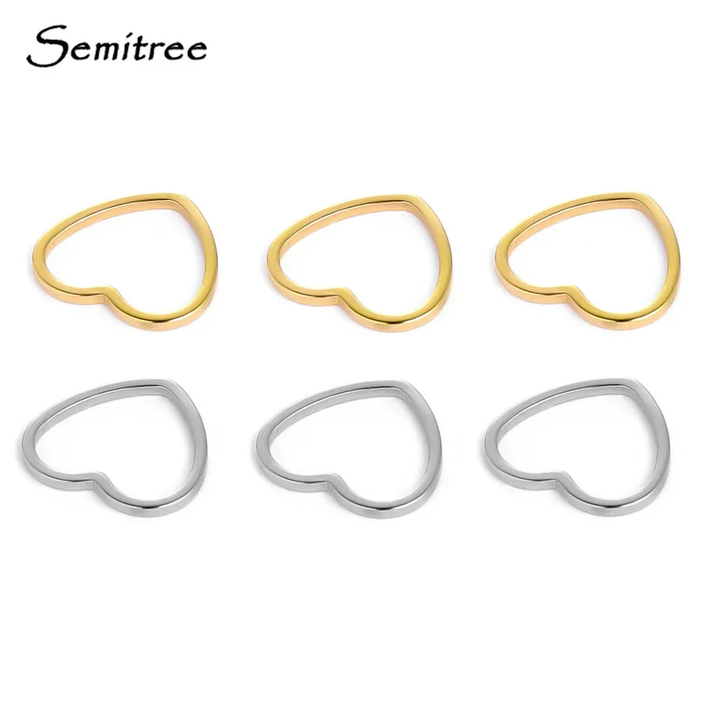 20pcs 12mm Heart Charms Stainless Steel Bracelet Connectors