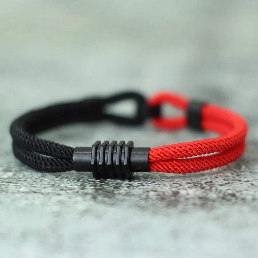 New Bicolor Thread Bracelet For Men Magnet Buckle