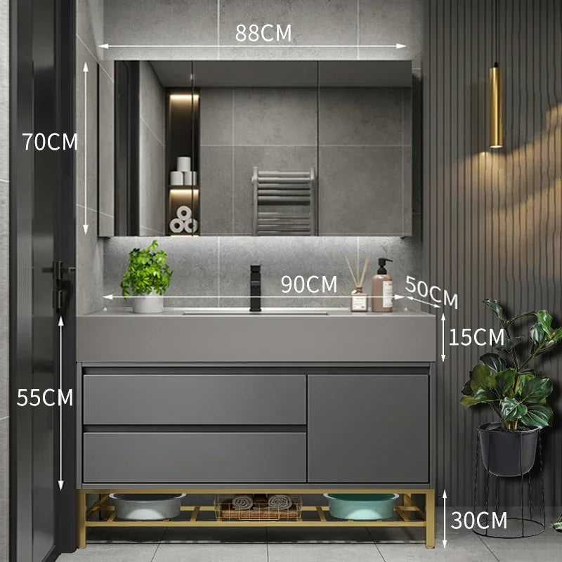 Toilet Vanity Wall Bathroom Cabinets Drawer Wall Washbasin