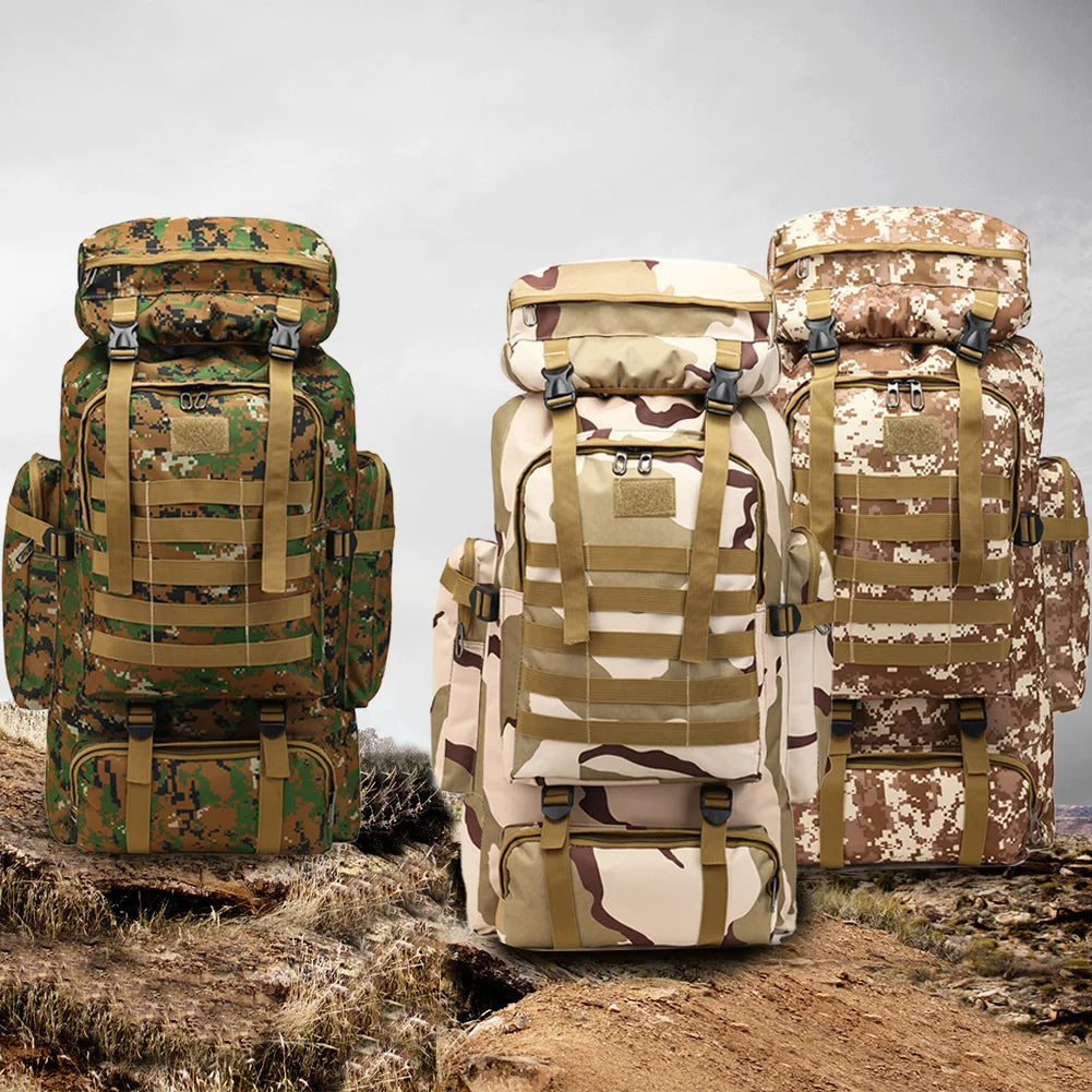 80L Waterproof Tactical Backpack for Outdoor Travel