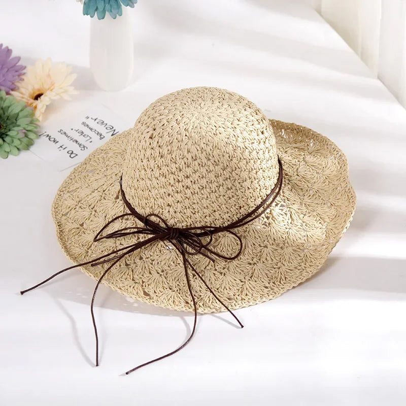 Women's Large Brim Straw Beach Hats Girl Cap