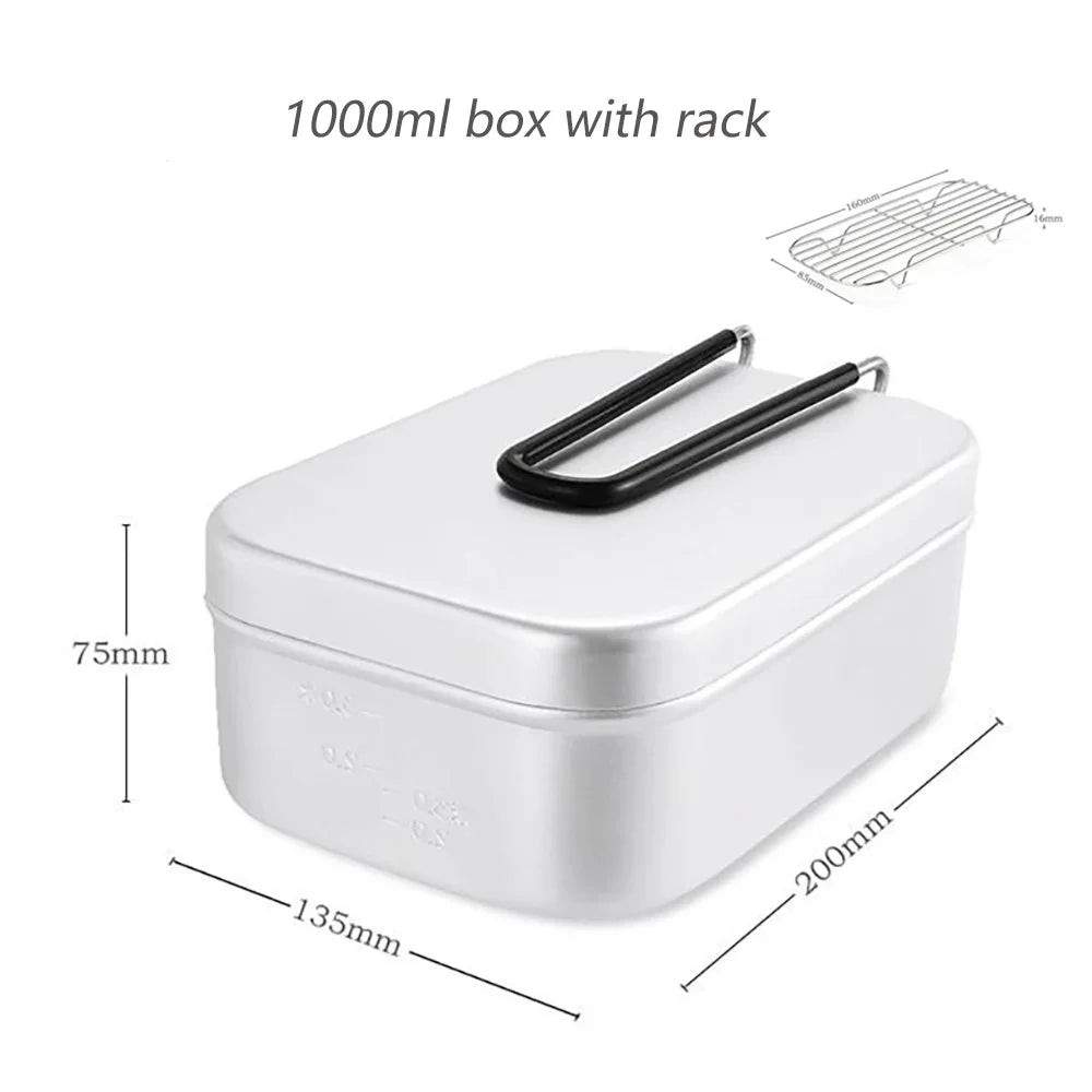 Outdoor Camping Tableware Aluminum Tourist Lunch Box Portable