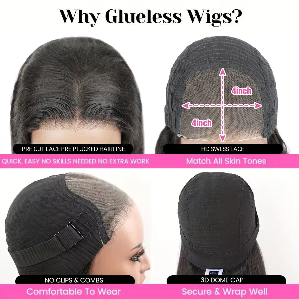 Wear Go Glueless Wig 180% Density Malaysian Straight