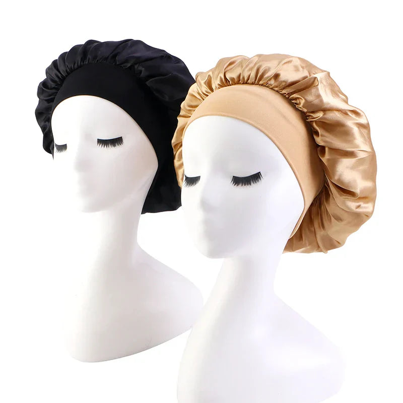 New 2 Pieces Silky Sleep Cap Women's Satin