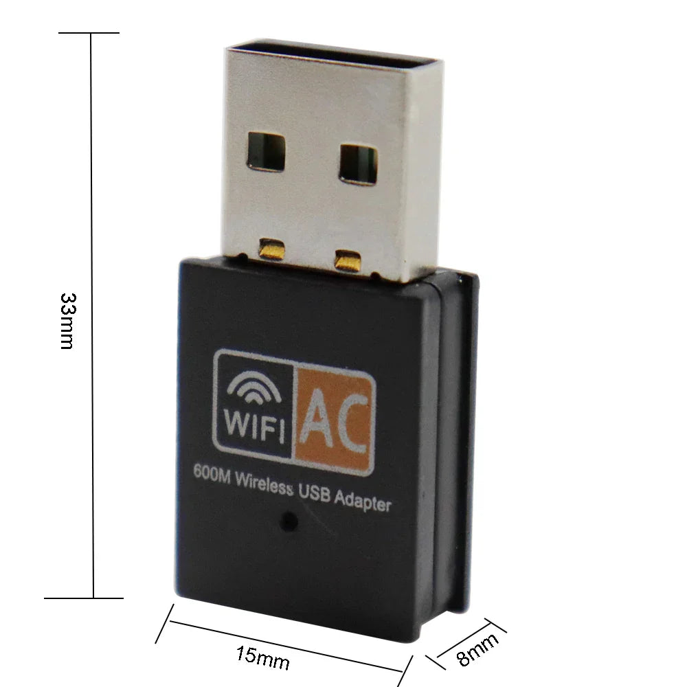 USB WiFi Adapter 600Mbps 2.4GHz 5GHz WiFi Antenna