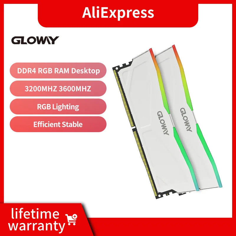 Gloway Memoria RAM DDR4 RGB 8GB 16GB 3200mhz