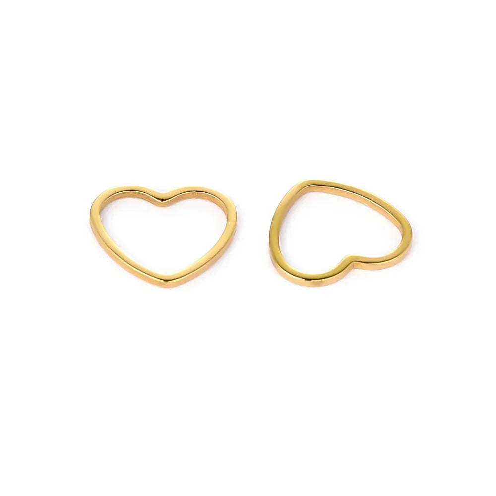20pcs 12mm Heart Charms Stainless Steel Bracelet Connectors