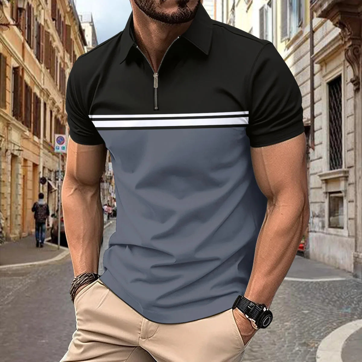 Spring Summer Autumn New Men's Short-sleeved Polo Shirt