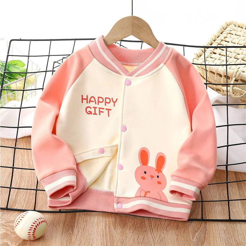 Children's Padded Baseball Jacket Spring Autumn New Clothes