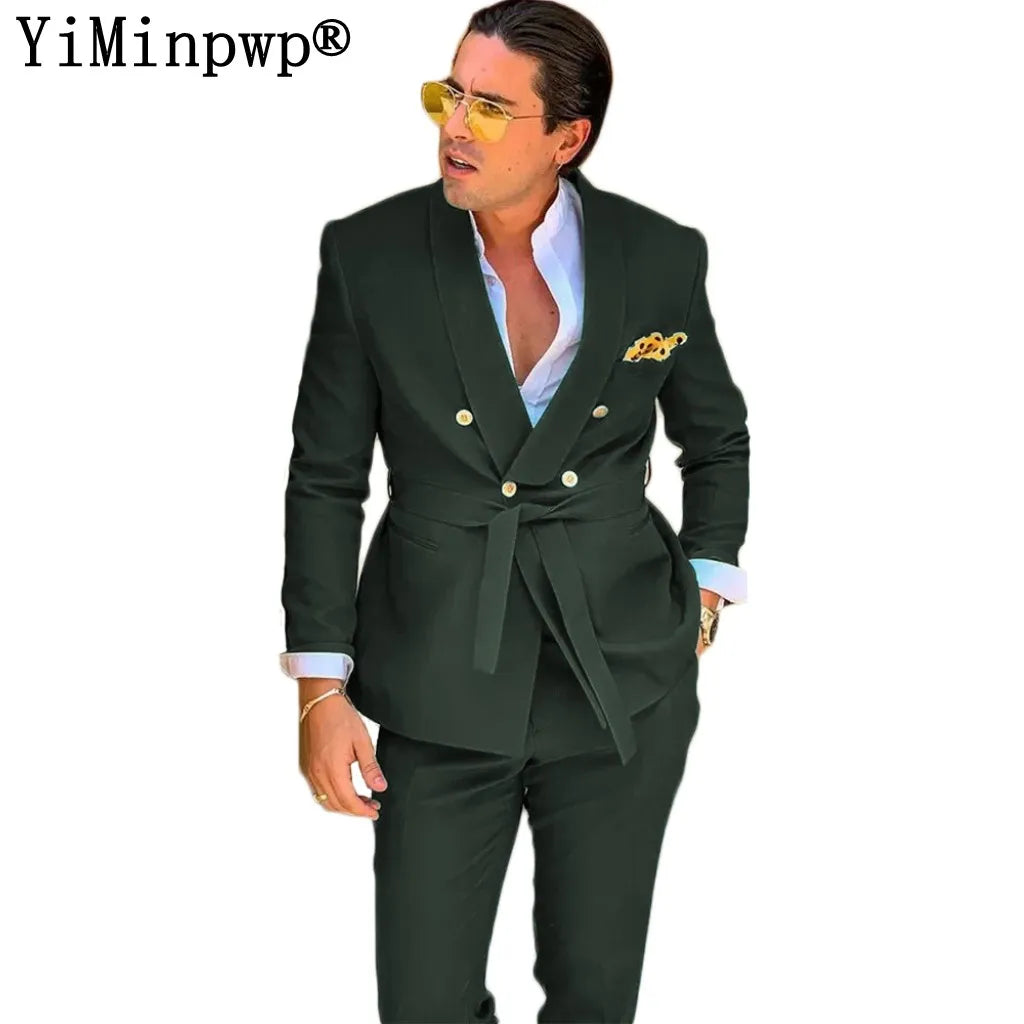 Designer Green Suits for Men 2 Piece Blazer