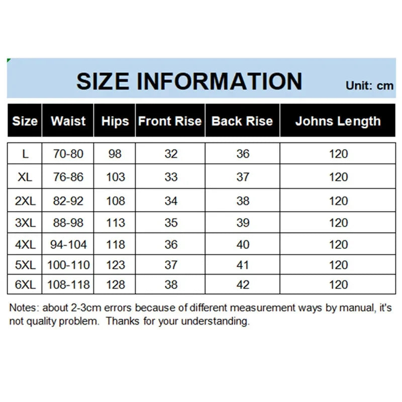 Extra Long Johns 120CM Plus Size 4XL 5XL