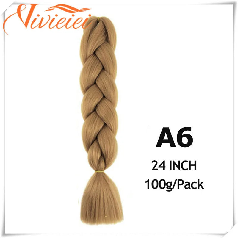 6 Pcs 24" Jumbo Synthetic Braids Hair Extensions