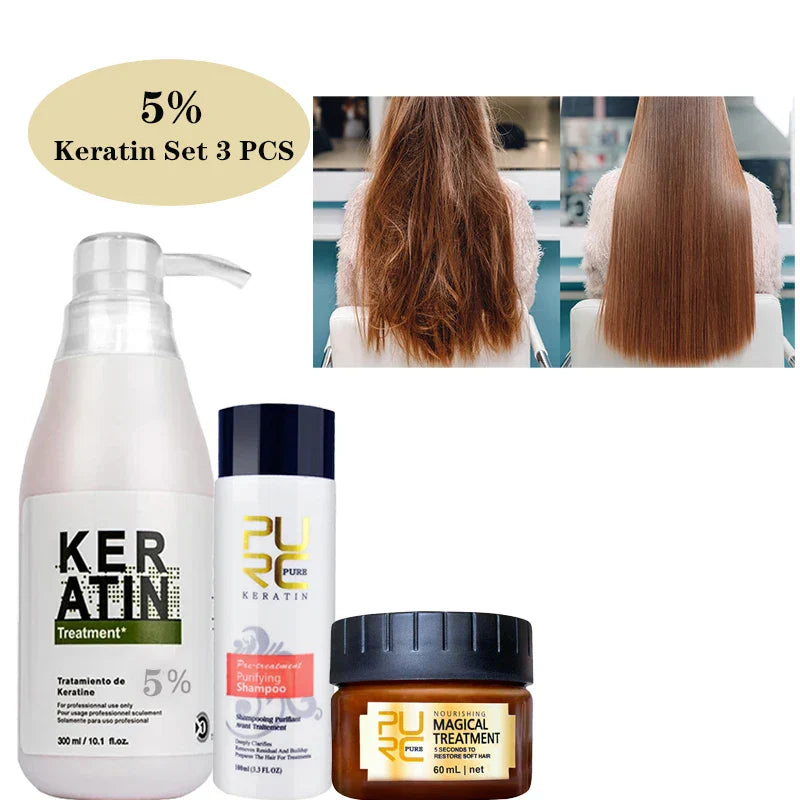 PURC Professional Keratin Hair Treatment Set Brazilian Hair