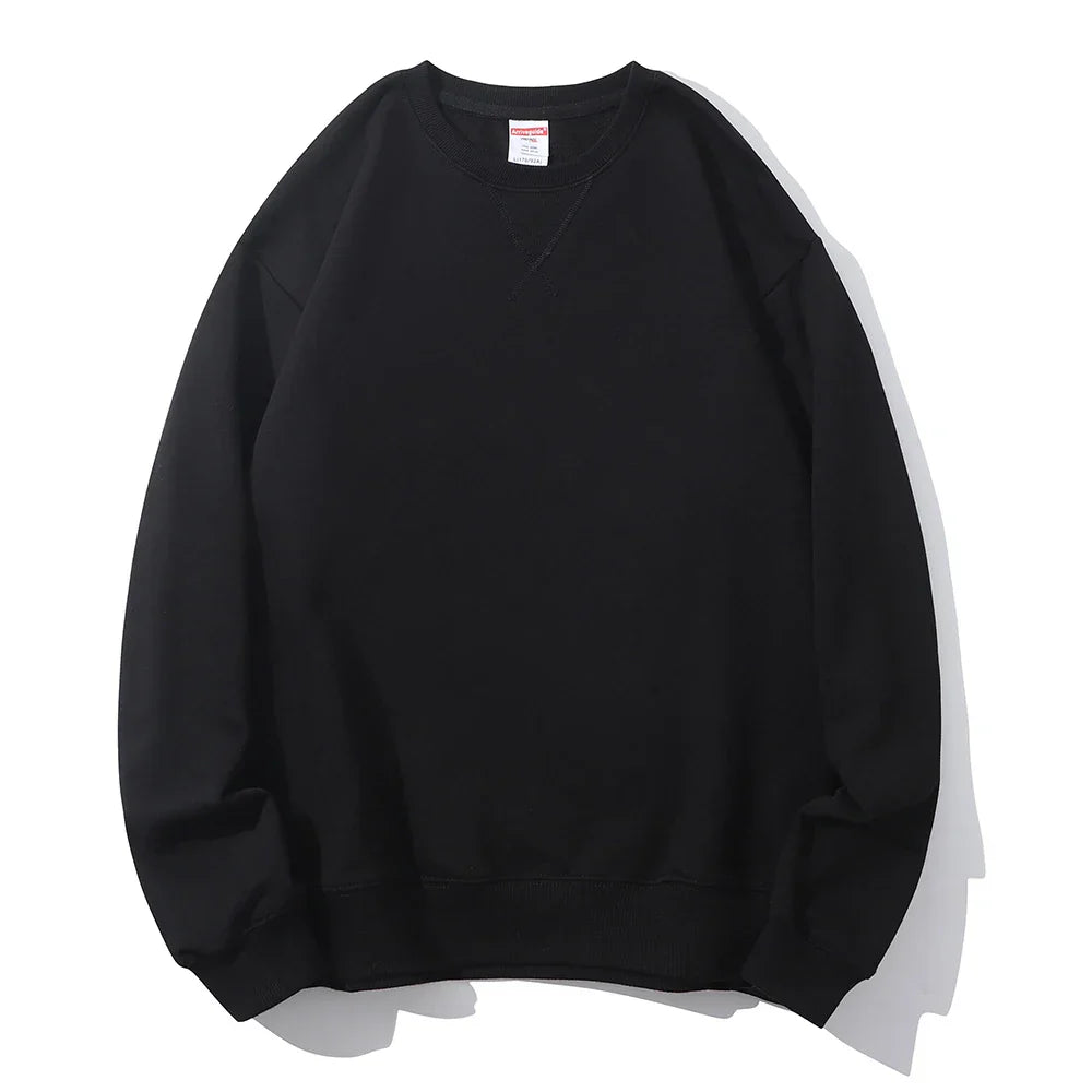 Autumn Winter 380g Cotton Heavy Hoodie Round Neck