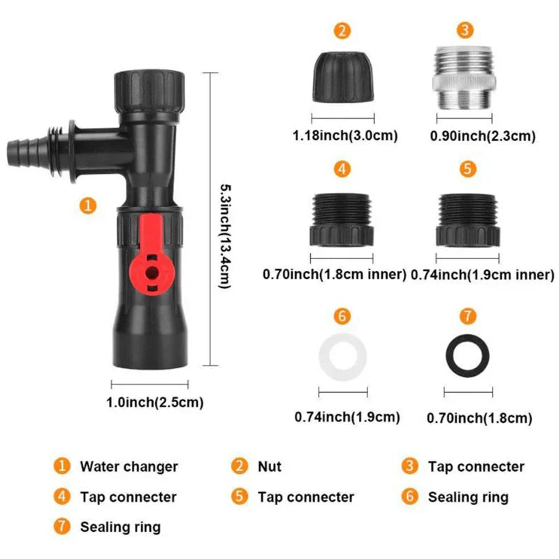 Bucket-Free Aquarium Water Change Device Connecting Faucet Type