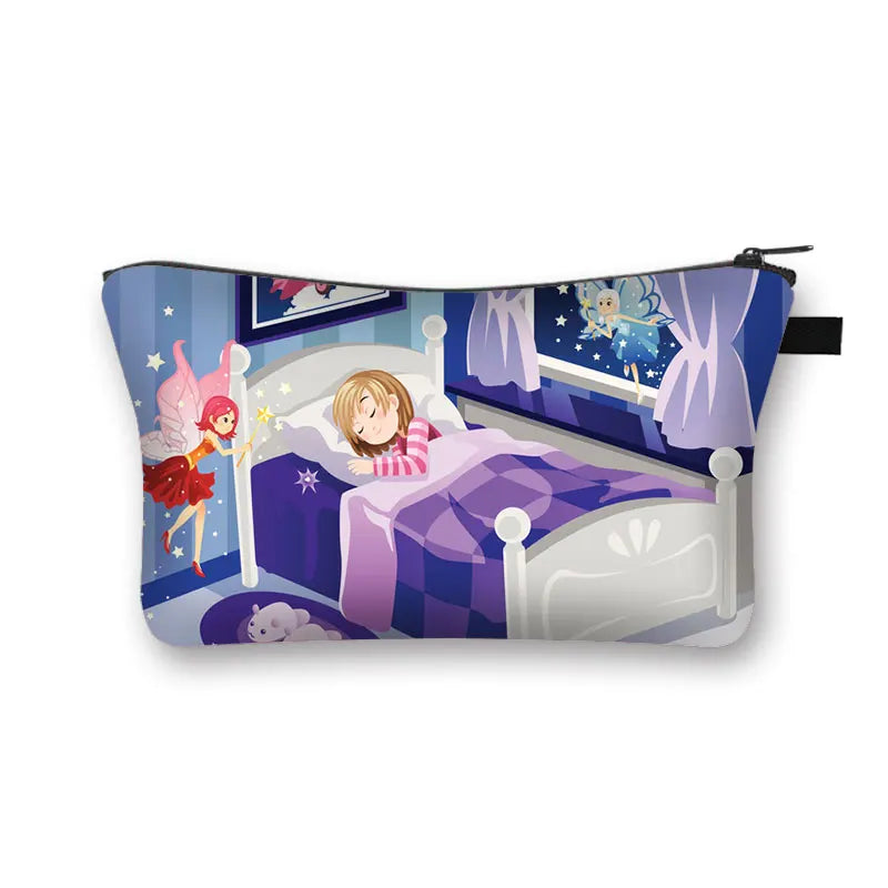 Cartoon Teeth and Tooth Fairy Print Cosmetic Case