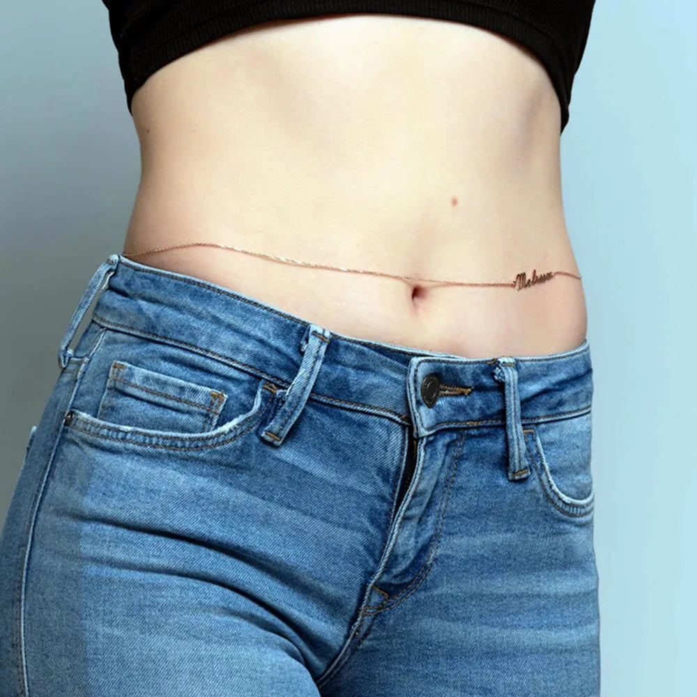 Custom Sexy Body Chain Personalized Name Belly Chain