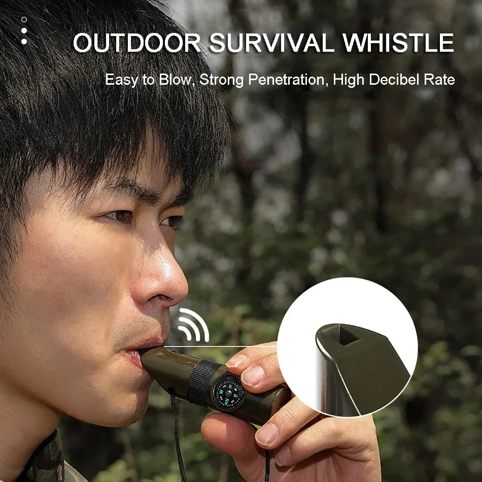7 in 1 Survival Whistle Portable High Decibel