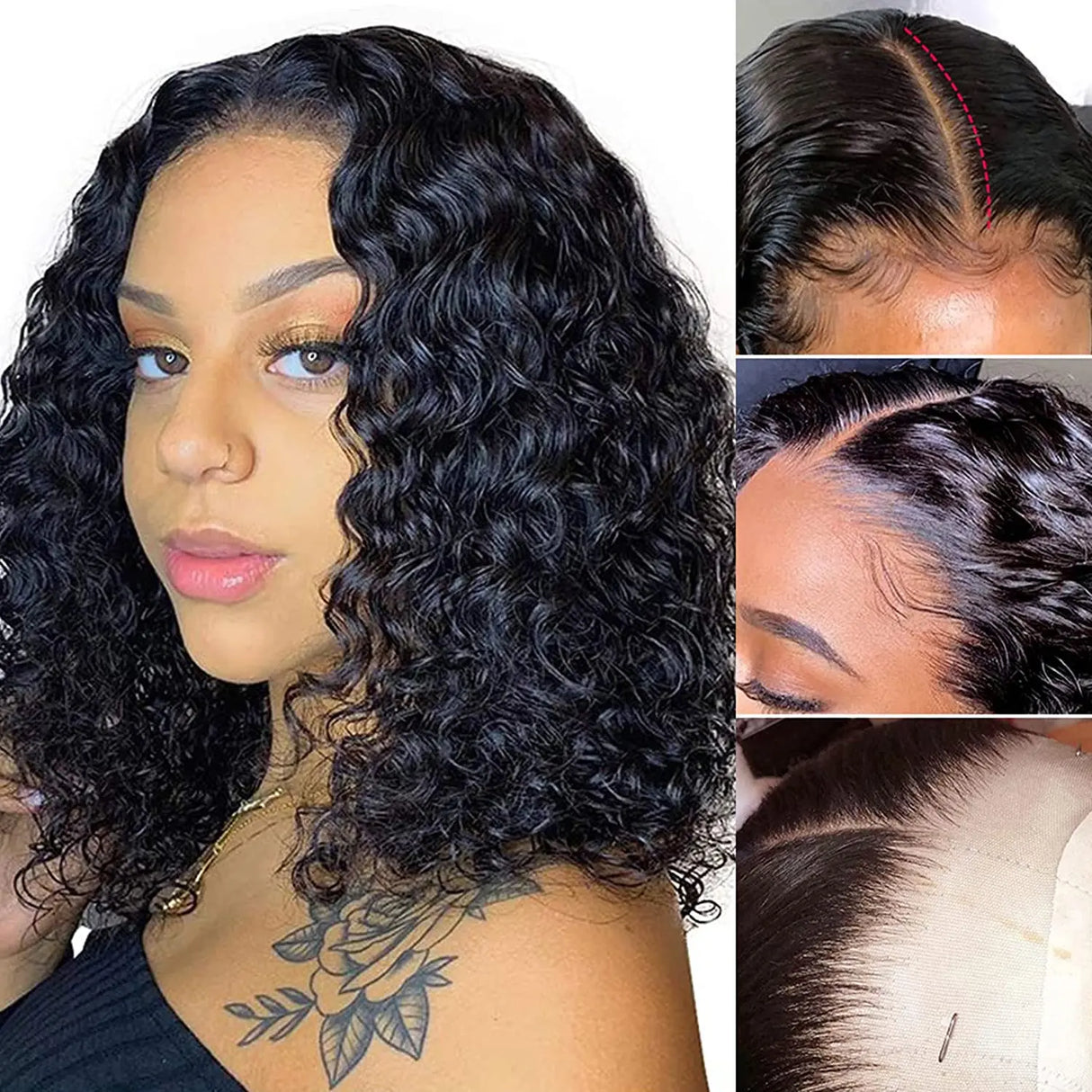 Brazilian Deep Wave Bob Wig 13x4 Lace Frontal