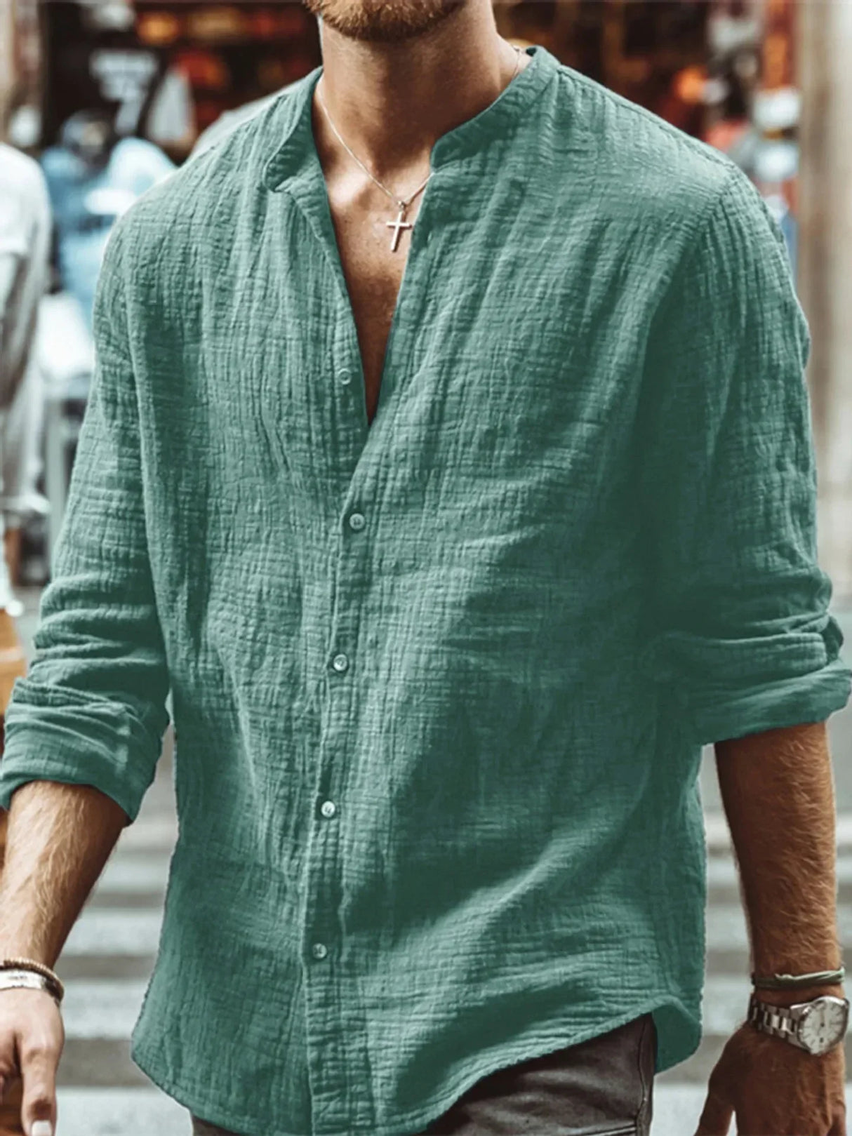 Men Clothing 2022 Spring Men's Shirts Loose Cotton