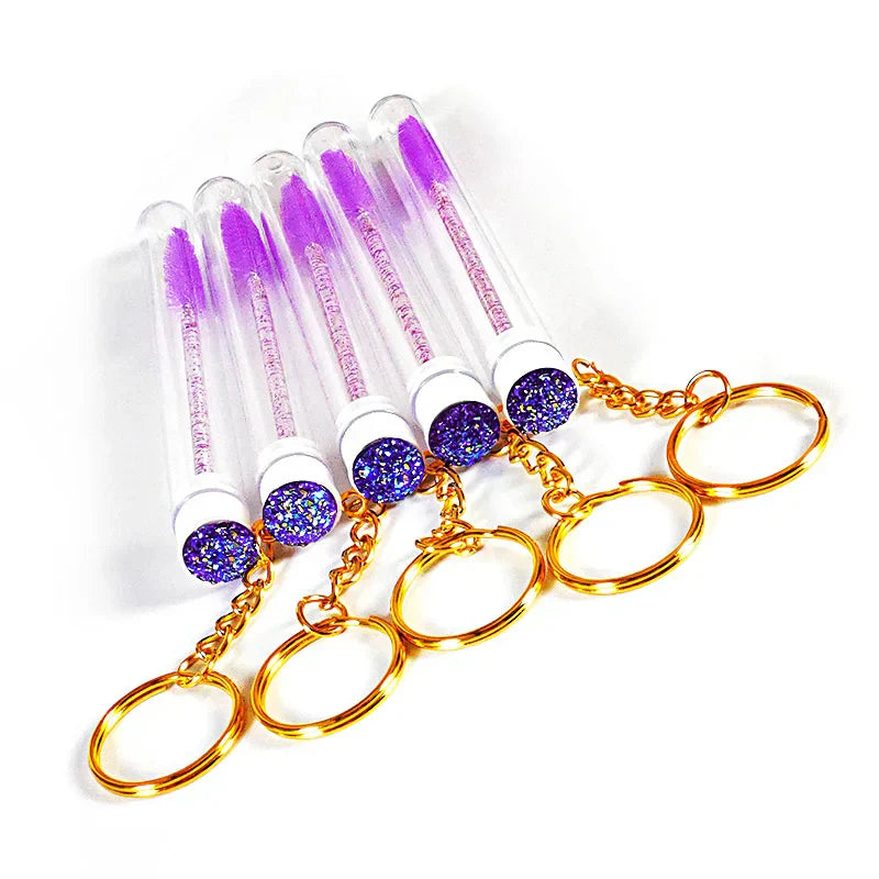 10pcs Mascara Wand Tubes Eyebrow Brush Diamond Key