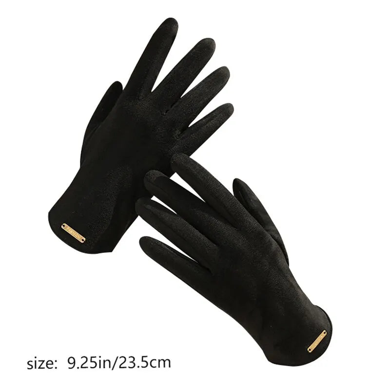 New Winter Padded Warm Gloves Cute Solid Color