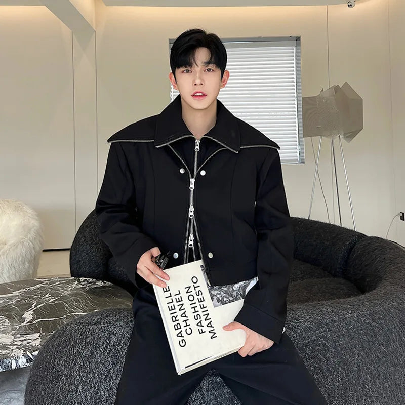 NOYMEI Short Coat Black Deconstructed Design Black Short