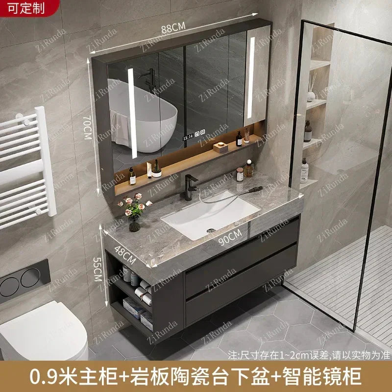 L Light Luxury Bathroom Stone Plate Integrated Bathroom