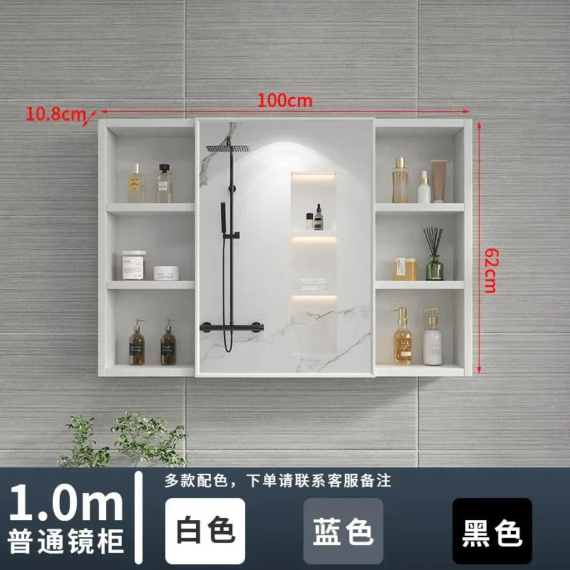 Italian Aluminum Alloy Smart Bathroom Mirror Cabinets Luxury