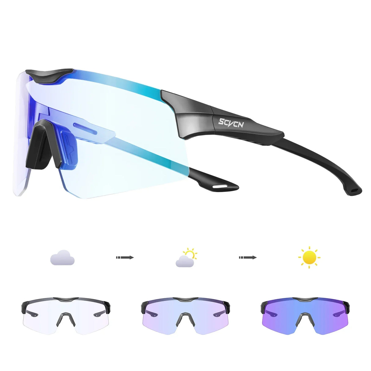 SCVCN New bicycle Photochromic Cycling Sunglasses Sports Running