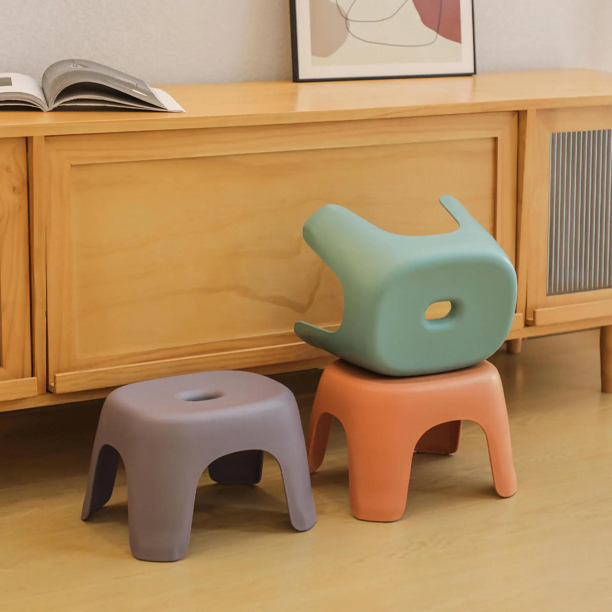 Bathroom Chairs Household Plastic Stool Thickened Stackable Coffee