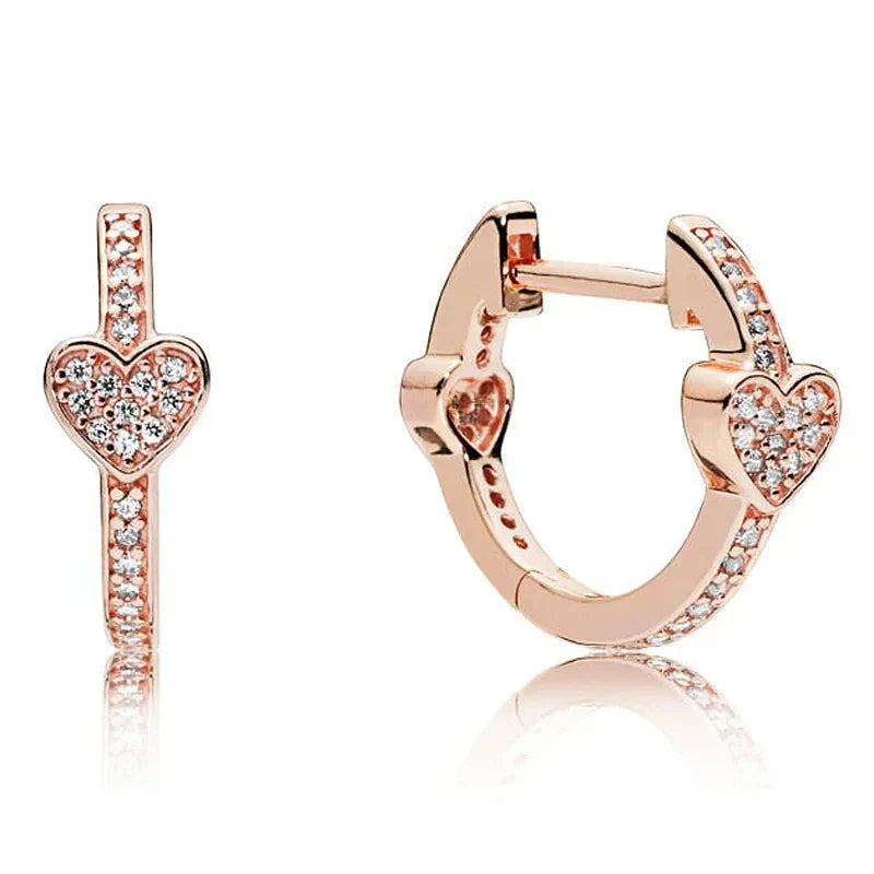 Rose Gold Hoop Earrings For Women 925 Silver