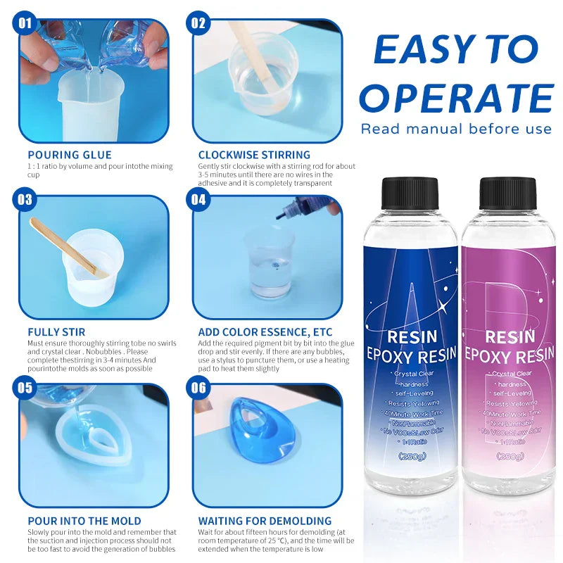1:1 Crystal Clear Epoxy Resin Kit Bubbles Free