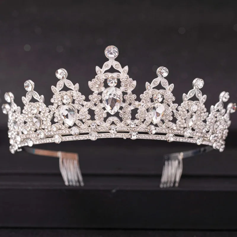 Wedding Hair Tiara Crystal Bridal Tiara Crown Silver
