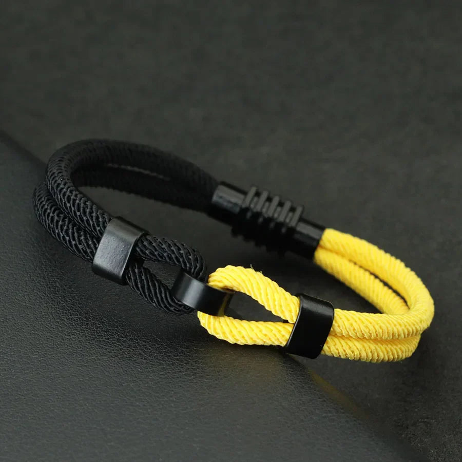 New Bicolor Thread Bracelet For Men Magnet Buckle