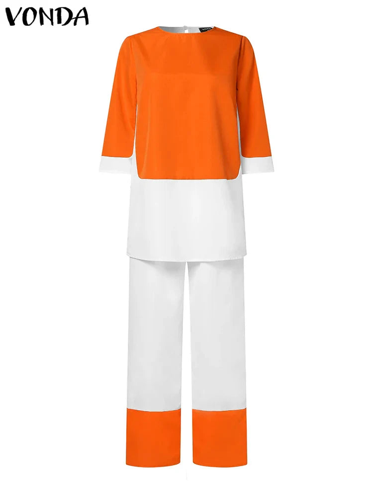 Plus Size VONDA Women Pant Sets 2024 Sexy