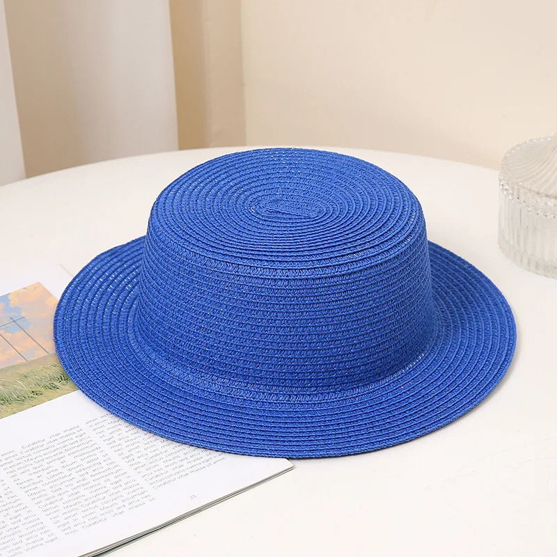 Summer Fashion Versatile Men's Women's Straw Hat Flat