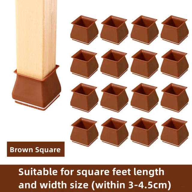 8/16pcs Silicone Table Chair Leg Caps With Felt