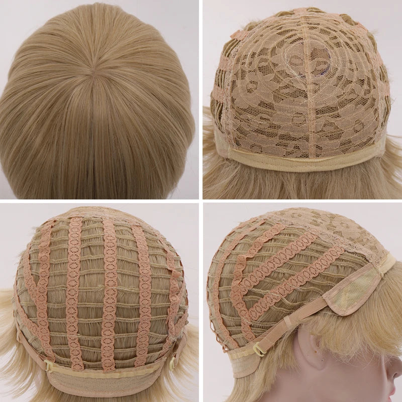 MANWEI Fashion Men Short Wig Light Yellow Blonde