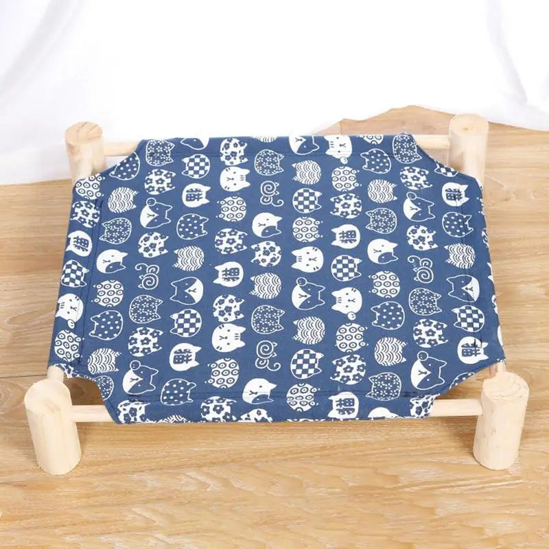 Elevated Pet Bed Cooling Detachable Wooden Raised Dog