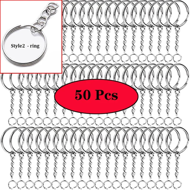 Metal Keychains with Split Ring Link Chain Key