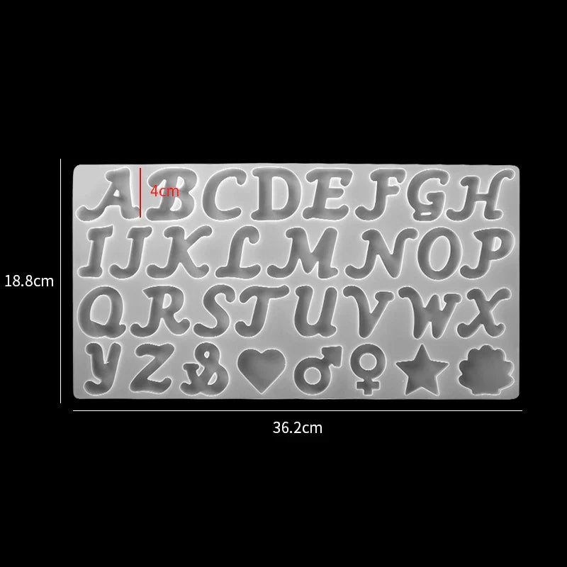 Alphabet Resin Molds Kit Backward Letter Number Silicone