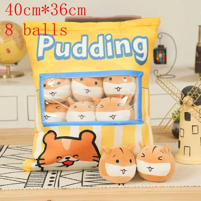 New Kawaii Animal Balls Pudding Candy Bag Pillow