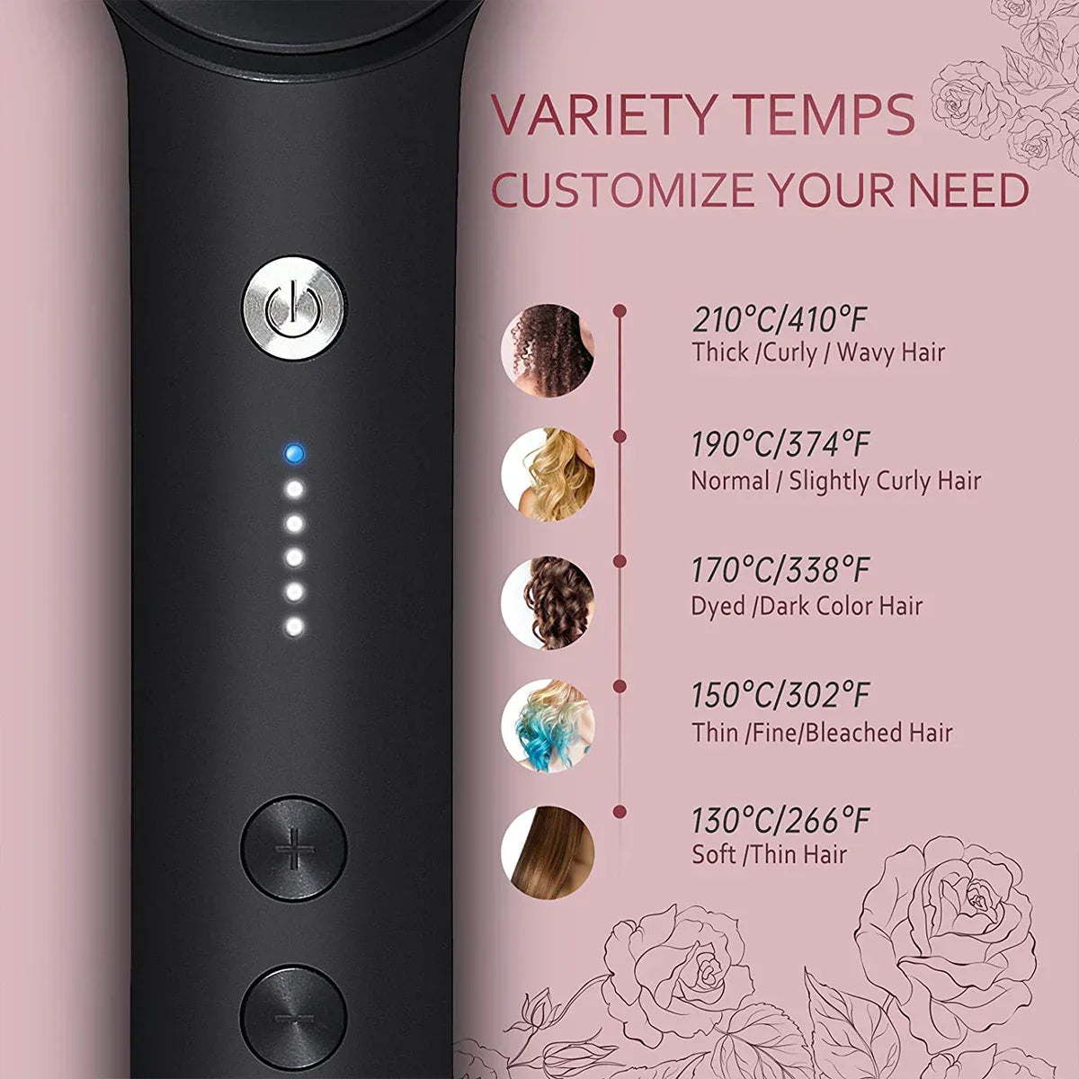 5-speed Straight Hair Comb Thermostatic Electric Straightening Brush