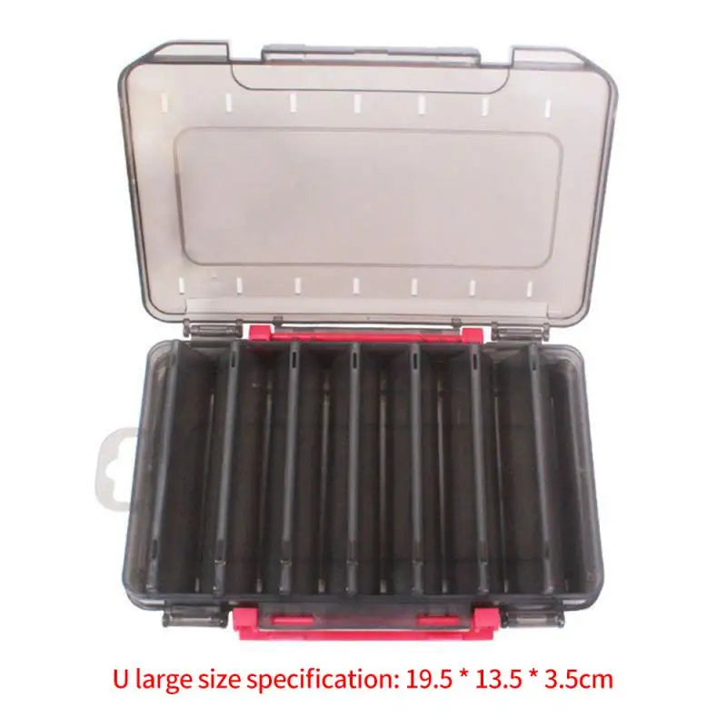 Fishing Tackle Box Lure Storage 14 Compartments Double