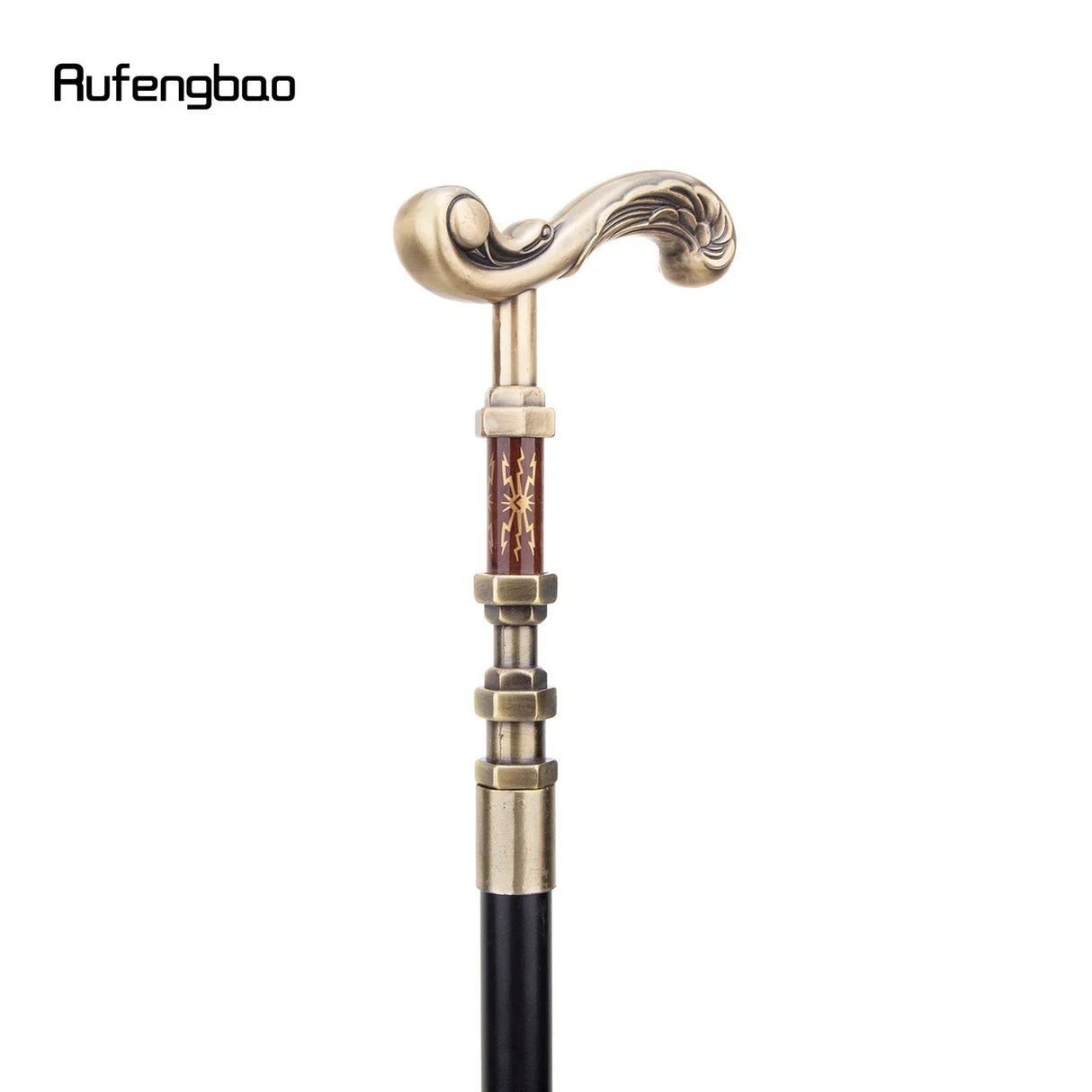 Golden Flower Single Joint Walking Stick with Hidden